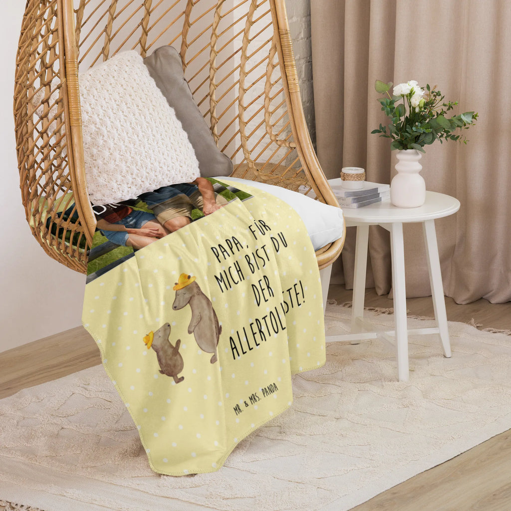 Sherpa Photo Cuddle Blanket Bears with hats Foto Kuscheldecke, Familie, Vatertag, Muttertag, Bruder, Schwester, Mama, Papa, Oma, Opa, Kinder, Sohn, Bär, Papi, Paps, Vater, Vater-Sohn, Söhne, Bären, Lieblingsmensch, Dad, Kind, Daddy, Family, Vorbild