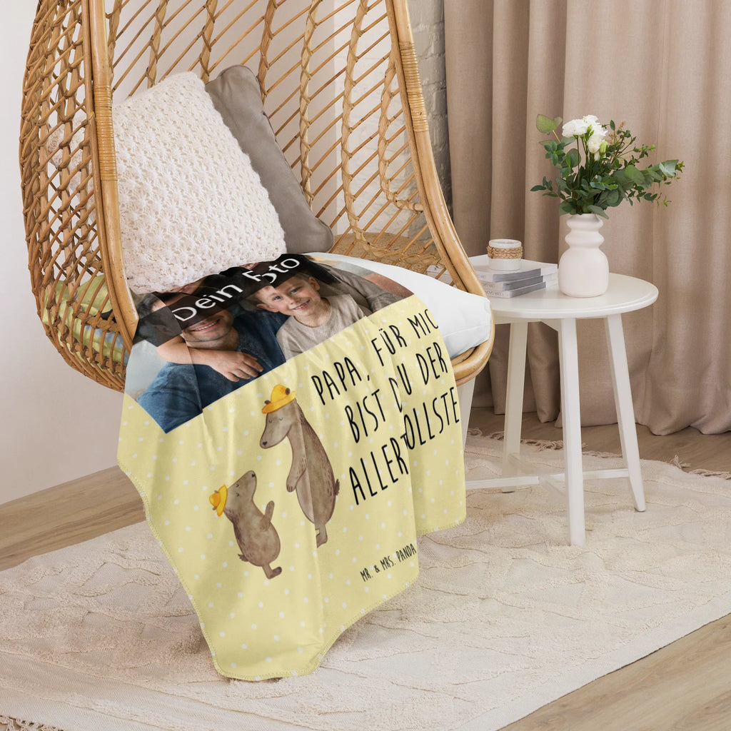 Sherpa Photo Cuddle Blanket Bears with hats Foto Kuscheldecke, Familie, Vatertag, Muttertag, Bruder, Schwester, Mama, Papa, Oma, Opa, Kinder, Sohn, Bär, Papi, Paps, Vater, Vater-Sohn, Söhne, Bären, Lieblingsmensch, Dad, Kind, Daddy, Family, Vorbild