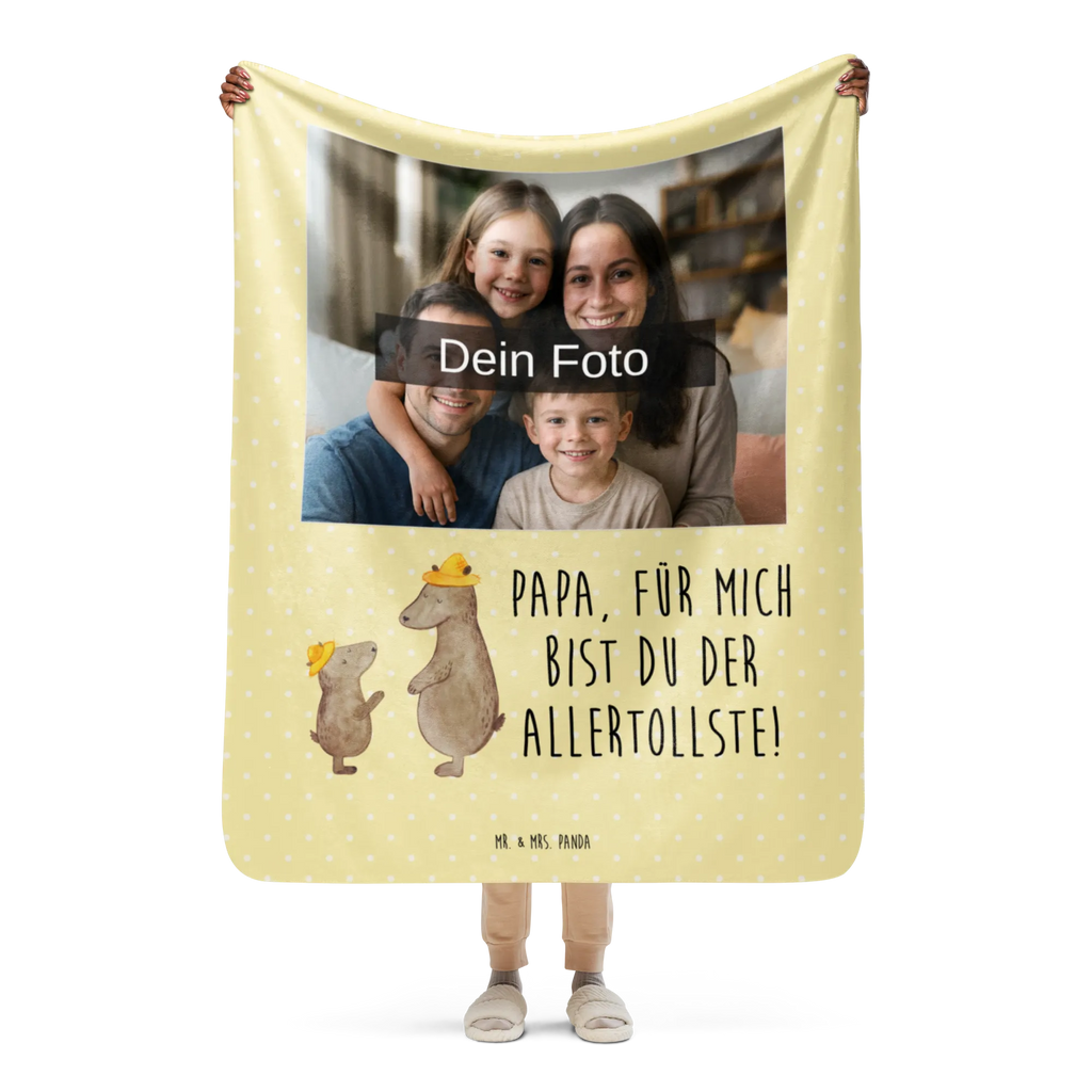 Sherpa Photo Cuddle Blanket Bears with hats Foto Kuscheldecke, Familie, Vatertag, Muttertag, Bruder, Schwester, Mama, Papa, Oma, Opa, Kinder, Sohn, Bär, Papi, Paps, Vater, Vater-Sohn, Söhne, Bären, Lieblingsmensch, Dad, Kind, Daddy, Family, Vorbild