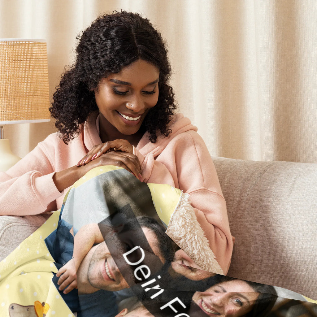 Sherpa Photo Cuddle Blanket Bears with hats Foto Kuscheldecke, Familie, Vatertag, Muttertag, Bruder, Schwester, Mama, Papa, Oma, Opa, Kinder, Sohn, Bär, Papi, Paps, Vater, Vater-Sohn, Söhne, Bären, Lieblingsmensch, Dad, Kind, Daddy, Family, Vorbild