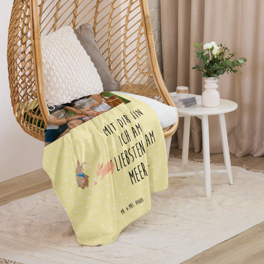 Sherpa Photo Cuddle Blanket Bunnies with seashell Family, Father's Day, Mother's Day, brother, sister, Mom, Dad, collecting shells, girlfriends, girlfriend, shells, best friend, sea, best friends, BFF, rabbits