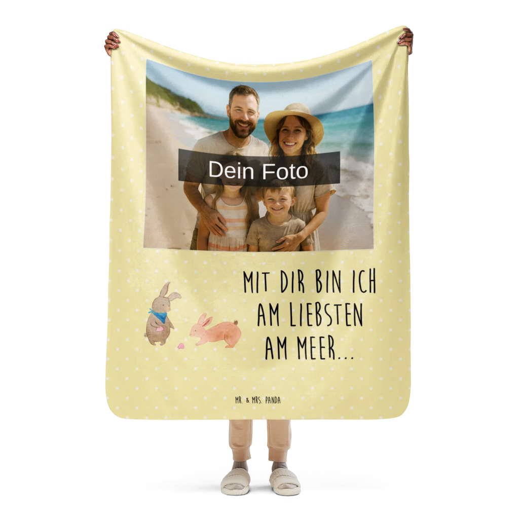 Sherpa Photo Cuddle Blanket Bunnies with seashell Family, Father's Day, Mother's Day, brother, sister, Mom, Dad, collecting shells, girlfriends, girlfriend, shells, best friend, sea, best friends, BFF, rabbits