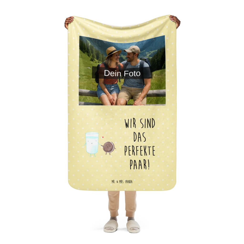 Sherpa Photo Cuddle Blanket milk biscuit small animals, cute, funny, cute animal motives, hand drawn, small world, funny sayings, good mood, happy, gifts, gift ideas, special gifts, animal lover, card, invitation breakfast, cookies, coffee, Milk, milk, biscuit, romantic, perfect couple, cookie, motif sweet