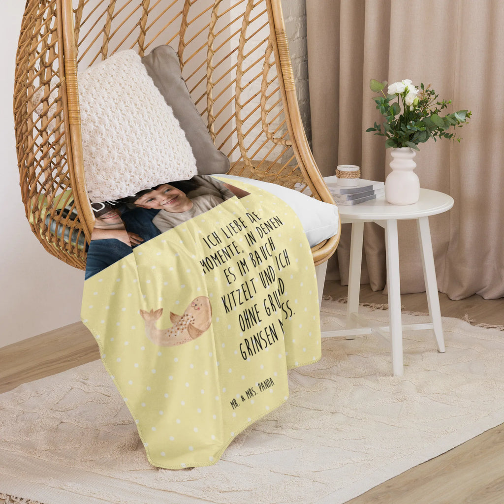 Sherpa Photo Cuddle Blanket seal Lay Foto Kuscheldecke, Tiermotive, Gute Laune, lustige Sprüche, Tiere, Robbe, Seehund, Robben, Strand, Lachen, Nordsee, Meerestier, Ostsee, Freude