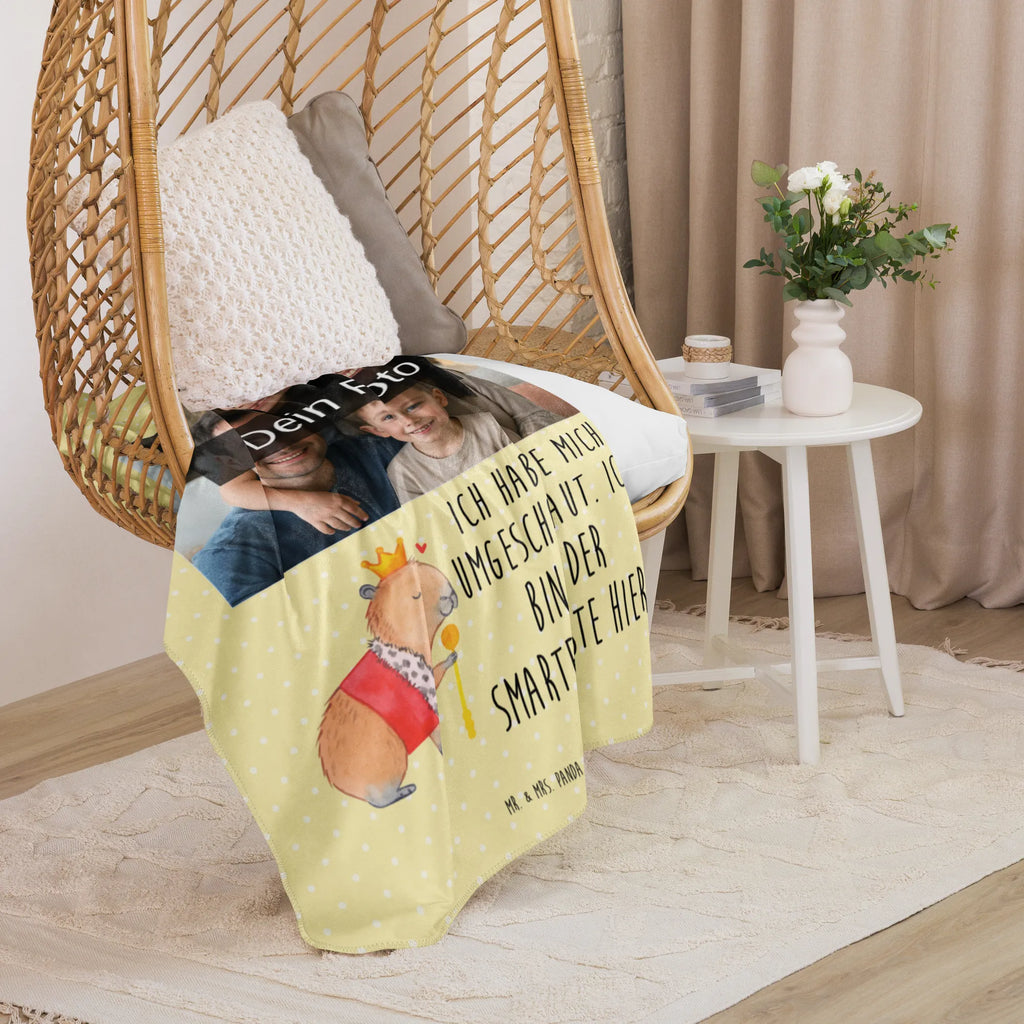 Sherpa Photo Cuddle Blanket Capybara King Foto Kuscheldecke, Tiermotive, Gute Laune, lustige Sprüche, Tiere, Capybara, König