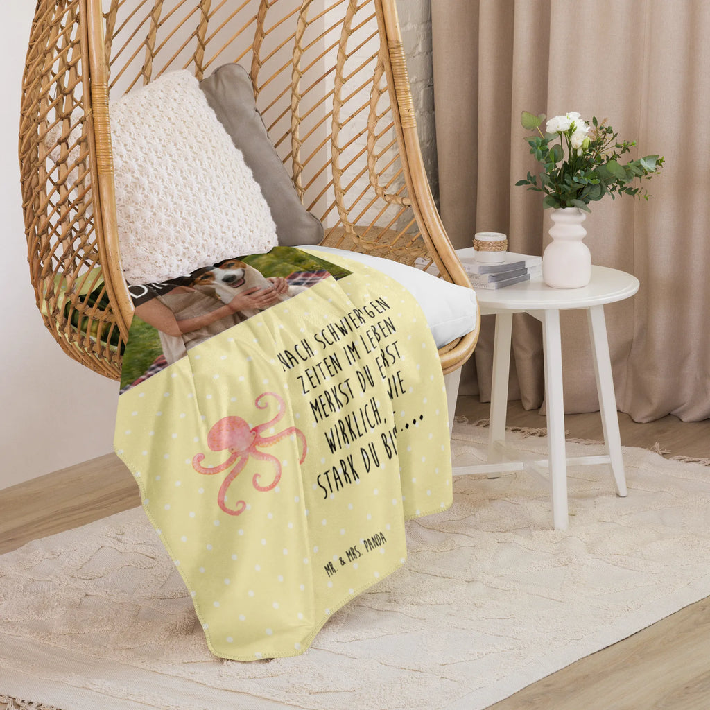 Sherpa Photo Cuddle Blanket Squid Foto Kuscheldecke, Tiermotive, Gute Laune, lustige Sprüche, Tiere, Krake, Ozean, Arme, Tintenfisch, Wasser, Meerestier, Meer