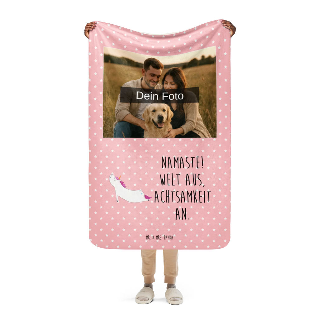 Sherpa Photo Cuddle Blanket unicorn yoga Foto Kuscheldecke, Einhorn, Einhörner, Einhorn Deko, Unicorn, süß, Sport, lustig, Achtsamkeit, Yogamatte, Joga, Yoga, Entspannung, Namaste, witzig