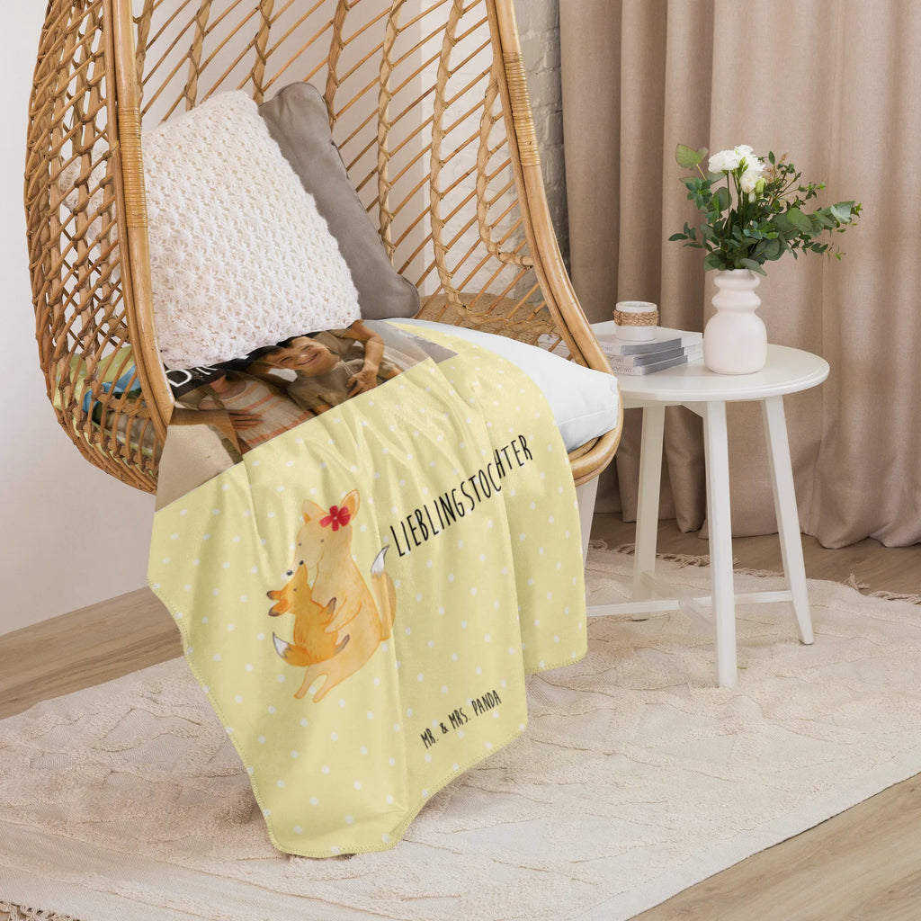Sherpa Photo Cuddle Blanket Fox mummy Foto Kuscheldecke, Familie, Vatertag, Muttertag, Bruder, Schwester, Mama, Papa, Oma, Opa, Beste Tochter, Lieblingstochter, Mutter, Geschenk, Tochter