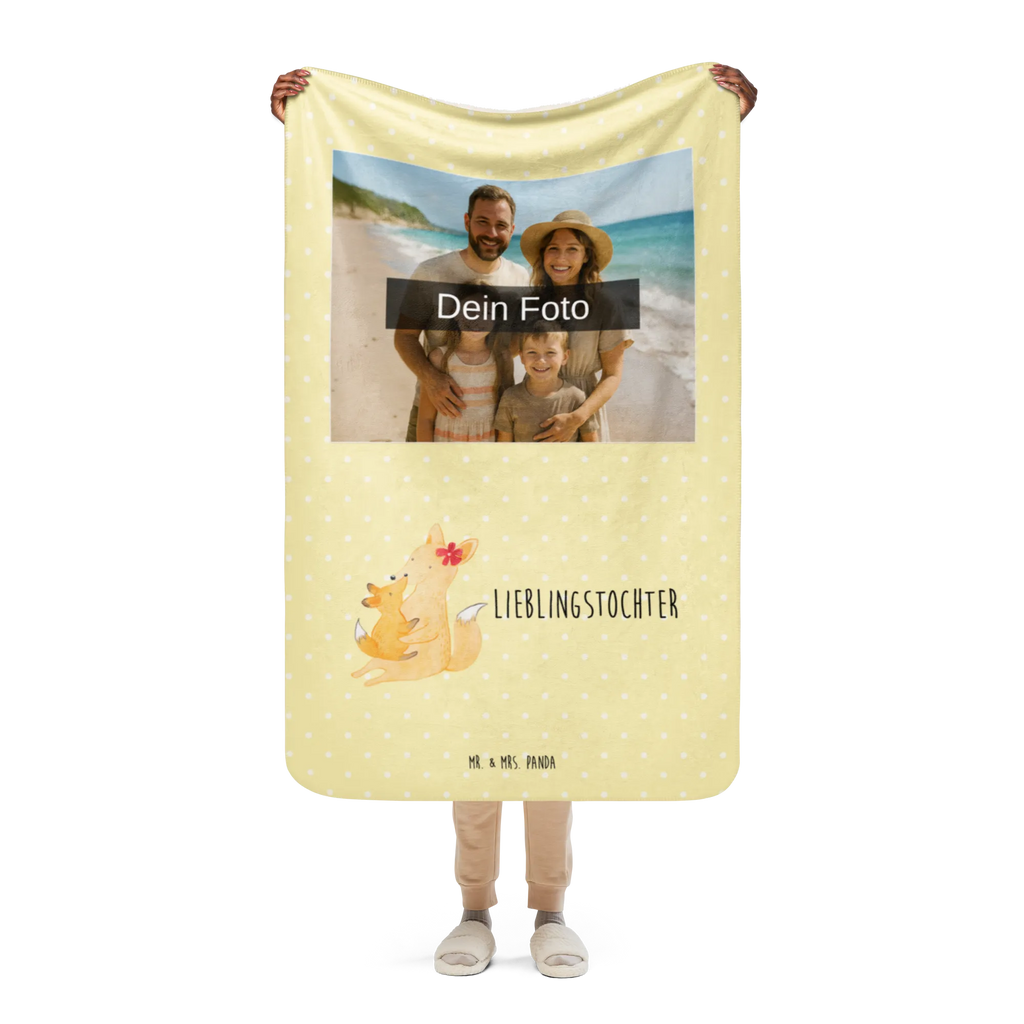 Sherpa Photo Cuddle Blanket Fox mummy Foto Kuscheldecke, Familie, Vatertag, Muttertag, Bruder, Schwester, Mama, Papa, Oma, Opa, Beste Tochter, Lieblingstochter, Mutter, Geschenk, Tochter