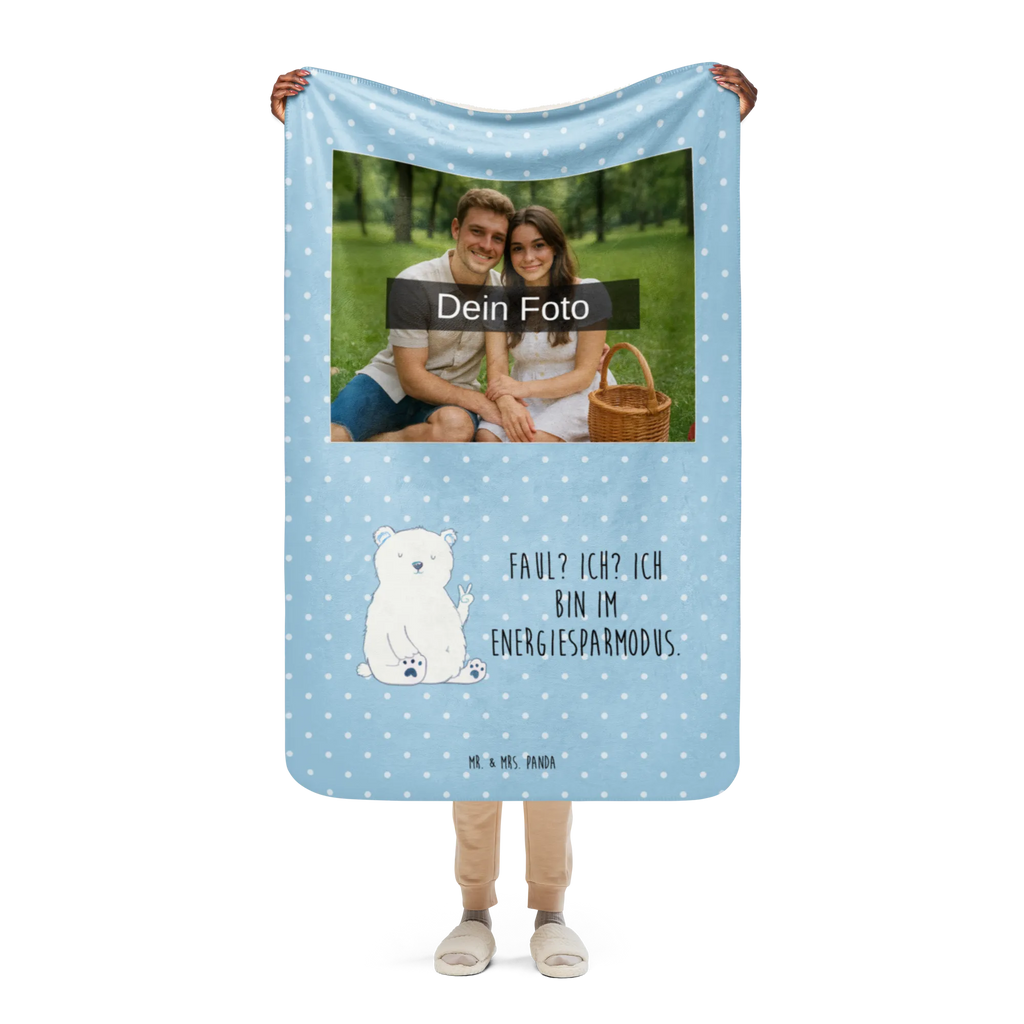 Sherpa Photo Cuddle Blanket Icebear Lazy Foto Kuscheldecke, Bär, Teddy, Teddybär, Relaxen, Büro, Faul, Eisbär, Arbeitsplatz, Homeoffice, Arbeit, Bürojob, Nordpol, Entspannen
