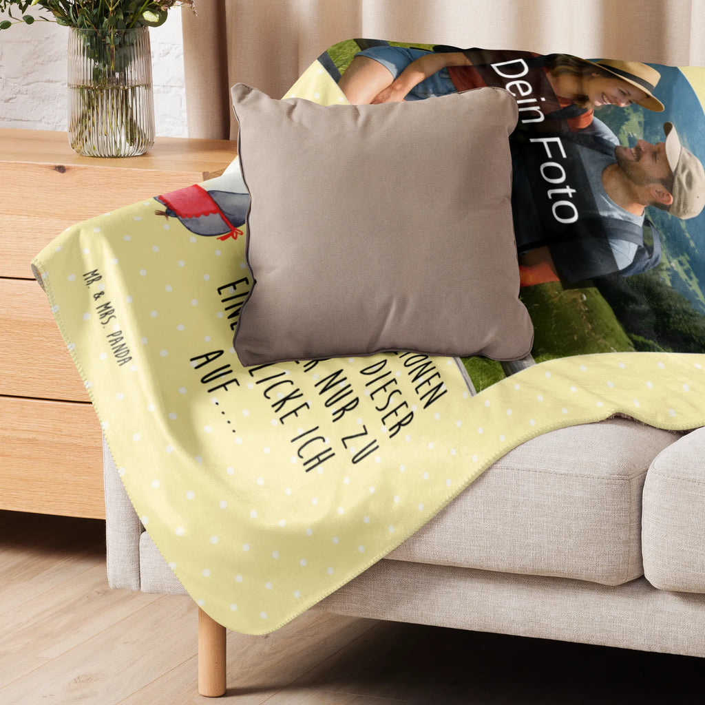 Sherpa Photo Cuddle Blanket Penguin with child Family, Father's Day, Mother's Day, brother, sister, Mom, Dad, Birthday, Mummy, Mommy, Mother, Gift