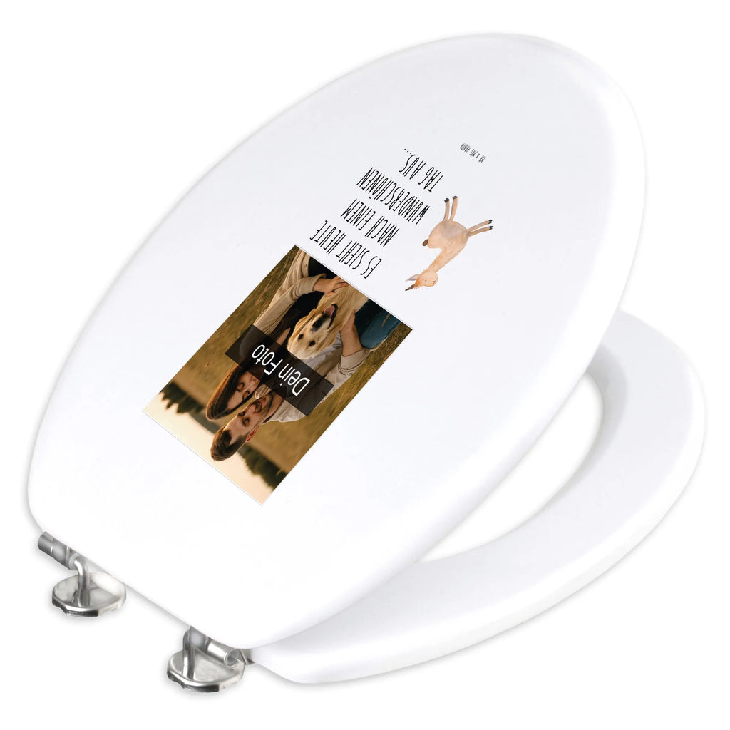 Personalisierter Foto WC Sitz Motiv Lama Springen Personalisierter Klodeckel, Toilettendeckel mit Namen, Personalisierte Klobrille, Personalisierter WC-Sitz, WC Sitz mit Namen, Personalisierter Toilettendeckel mit Foto, Lama, Alpaka, Liebeskummer, Lamas, Abitur, Prüfung, Happy day, Freundin, guten Morgen, Lieblingstag, Start, Neustart, Glück, fröhlich