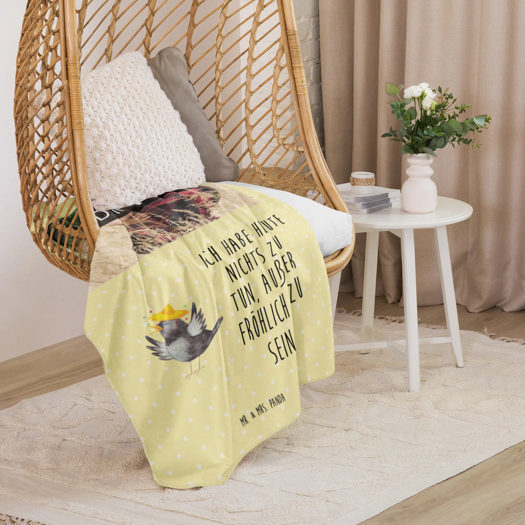 Sherpa Photo Cuddle Blanket Crow sombrero Foto Kuscheldecke, Tiermotive, Gute Laune, lustige Sprüche, Tiere, Motivation, Rabe, Vögel, Elster, froh, glücklich sein, Vogel, fröhlich sein, Spruch positiv, Glück Spruch
