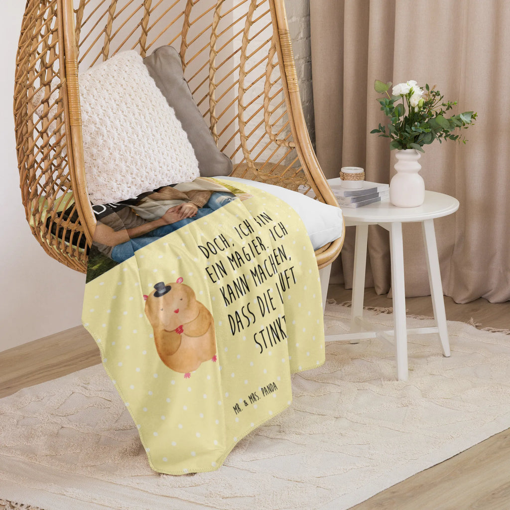 Sherpa Photo Cuddle Blanket hamster cap Foto Kuscheldecke, Tiermotive, Gute Laune, lustige Sprüche, Tiere, Zwerghamster, Magier, Hamster, Zauberer, Zylinder, Hut