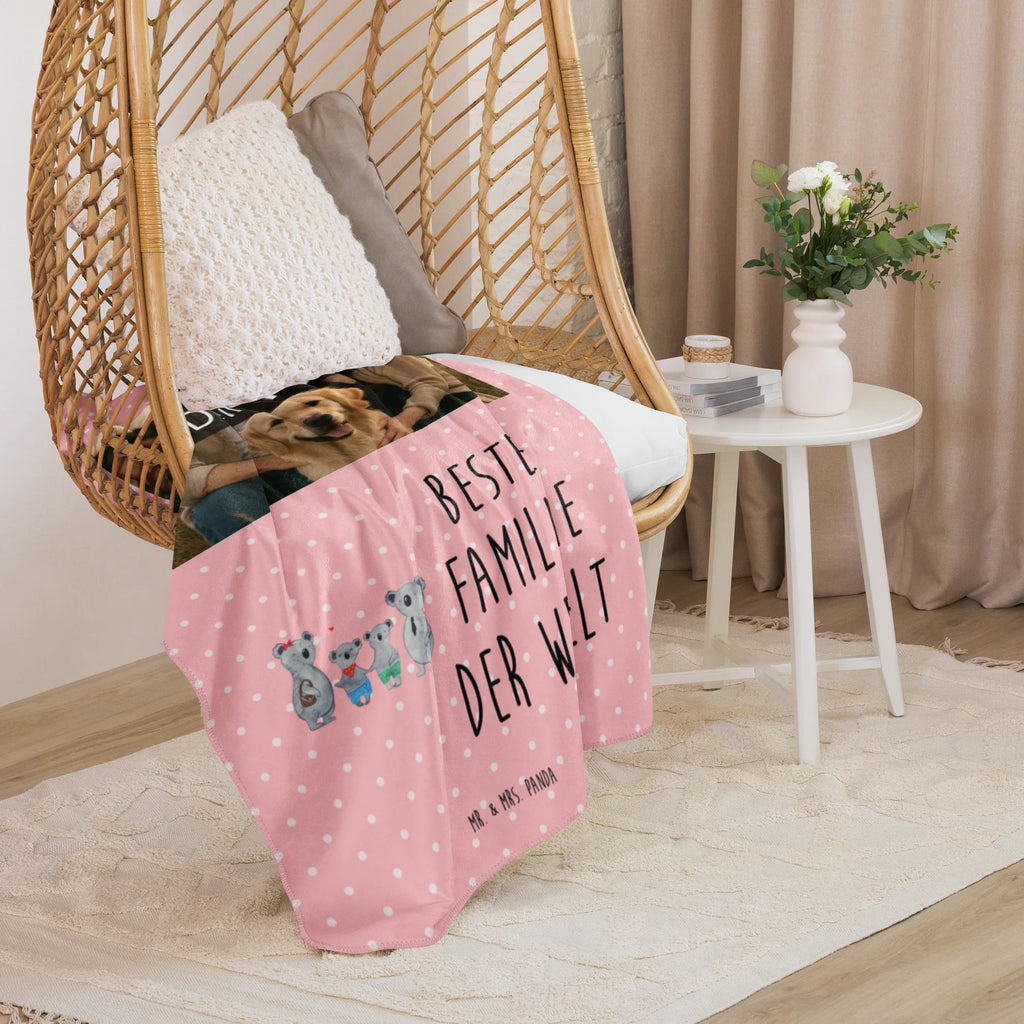 Sherpa Photo Cuddle Blanket Koala family with two kids Foto Kuscheldecke, Familie, Vatertag, Muttertag, Bruder, Schwester, Mama, Papa, Oma, Opa, Koala, Familienleben, beste Familie, Koalafamilie, Lieblingsfamilie, Familienzeit, Koalabär