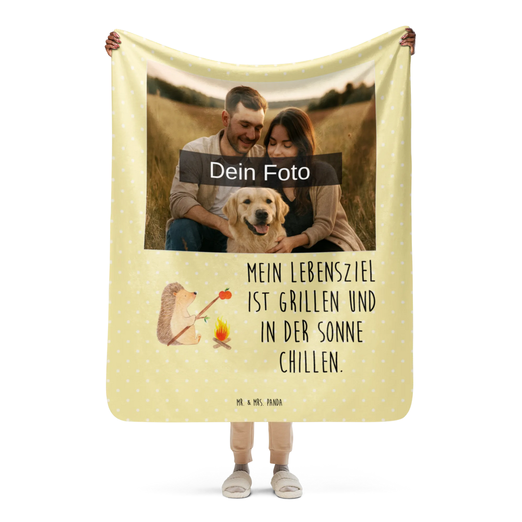 Sherpa Photo Cuddle Blanket Hedgehog grilling Foto Kuscheldecke, Tiermotive, Gute Laune, lustige Sprüche, Tiere, Ziele, Sinn des Lebens, Spruch, Grillen, Igel, arbeitslos, Motivation