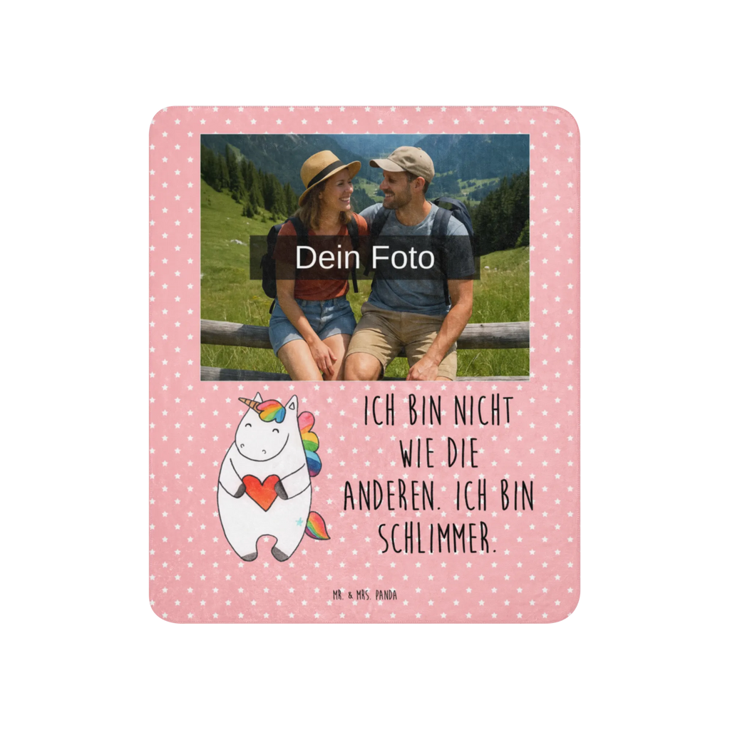 Sherpa Fotokoc Jednorożec serce Foto Kuscheldecke, Einhorn, Einhörner, Einhorn Deko, Unicorn, böse, lustig, Herz, Freundin, anders, bunt, schlimm, witzig