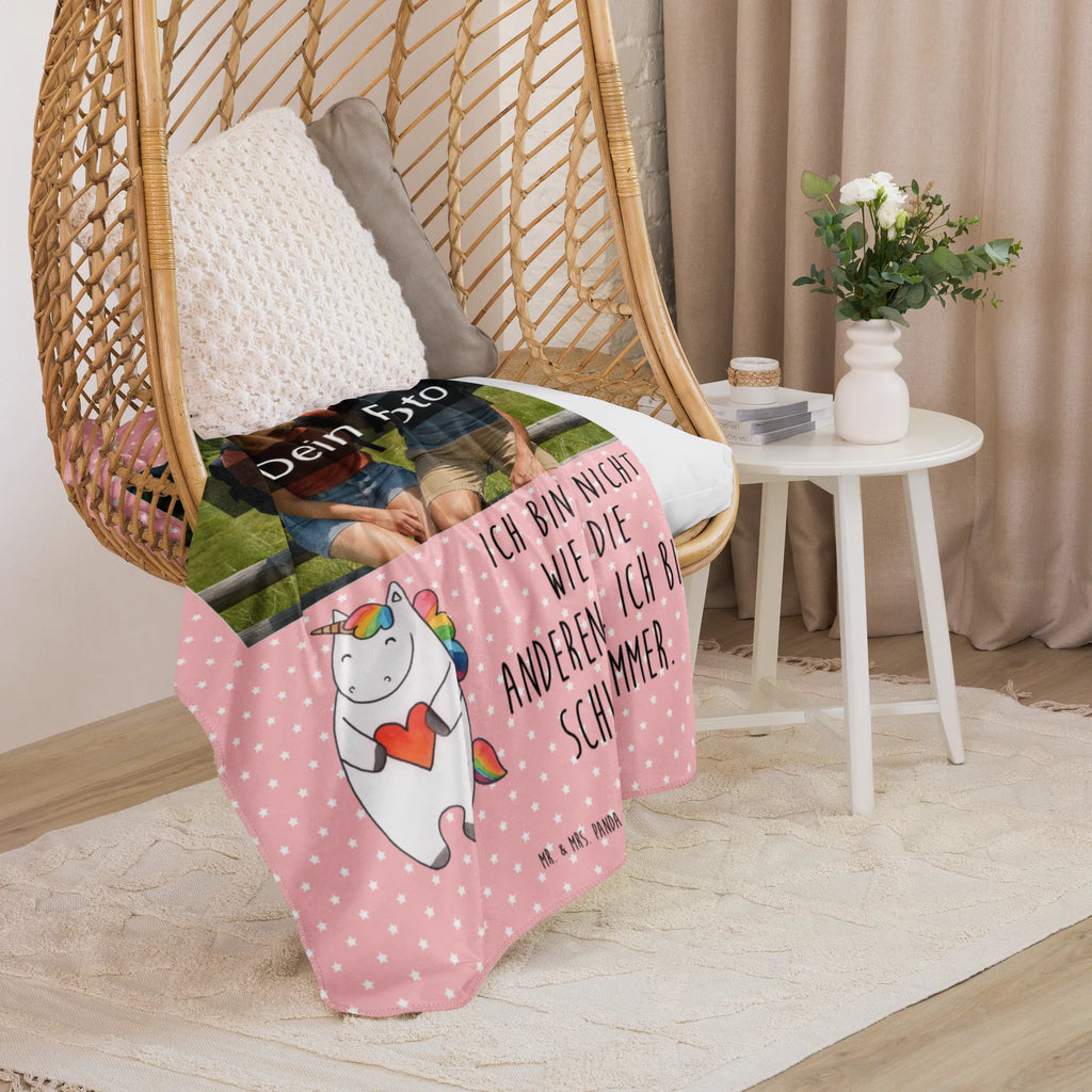 Sherpa Fotokoc Jednorożec serce Foto Kuscheldecke, Einhorn, Einhörner, Einhorn Deko, Unicorn, böse, lustig, Herz, Freundin, anders, bunt, schlimm, witzig
