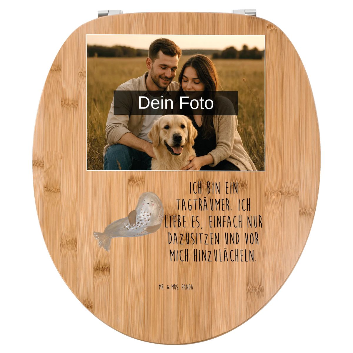 Personalisierter Foto WC Sitz Motiv Robbe Lachen Design Toilettendeckel mit Namen, Personalisierter WC-Sitz, WC Sitz mit Namen, Personalisierter Toilettendeckel mit Foto, Personalisierter Klodeckel, Personalisierte Klobrille, Tiermotive, Gute Laune, lustige Sprüche, Tiere, Meerestier, Strand, Ostsee, Nordsee, Seehund, Robben, Robbe