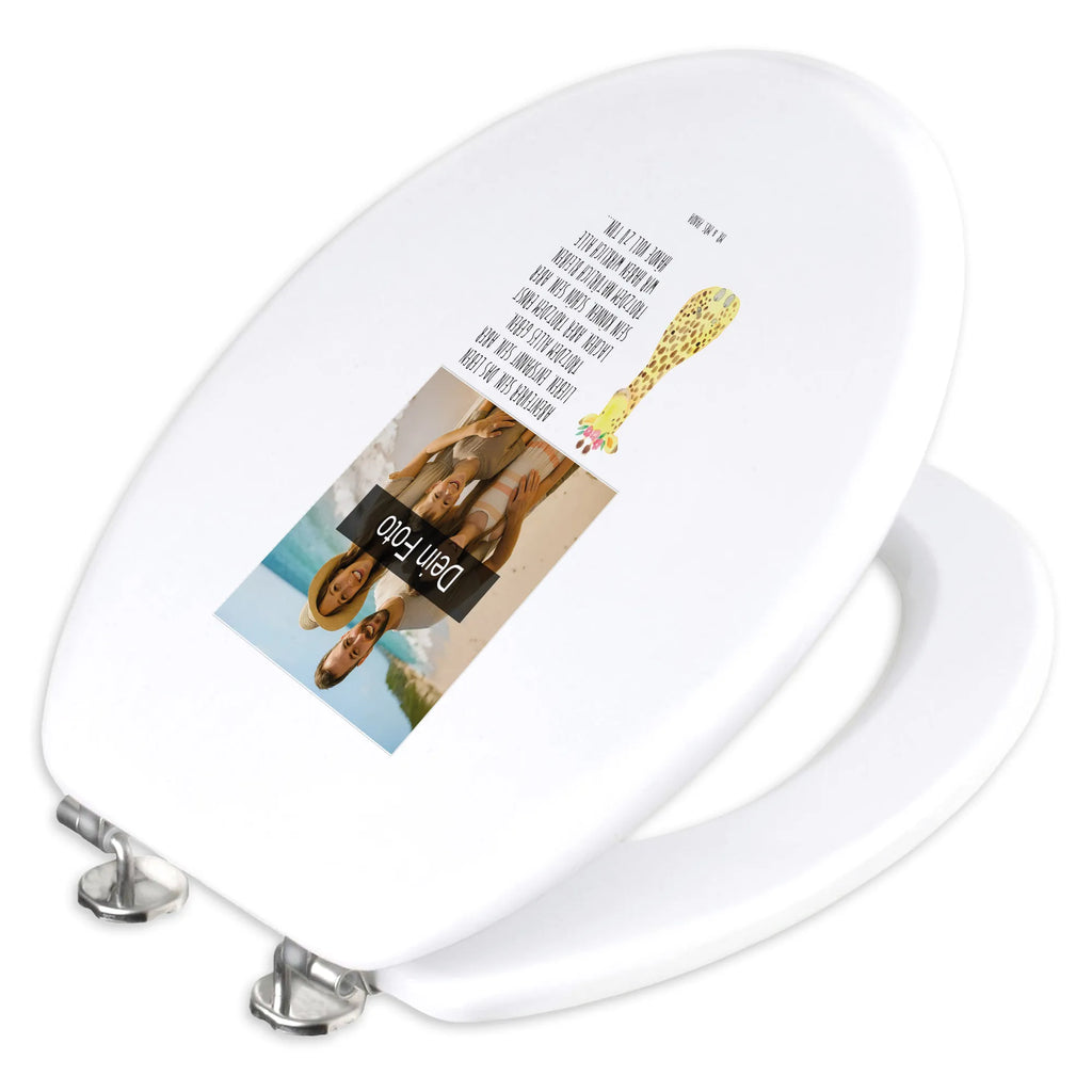 Personalisierter Foto WC Sitz Motiv Giraffe Blumenkranz WC Sitz mit Namen, Personalisierte Klobrille, Personalisierter Klodeckel, Personalisierter Toilettendeckel mit Foto, Personalisierter WC-Sitz, Toilettendeckel mit Namen, Afrika, Wildtiere, Giraffe, Abenteurer, Blumenkranz, Selbstliebe, Freundin