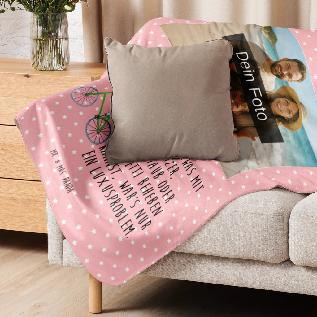 Sherpa Photo Cuddle Blanket unicorn cyclist Foto Kuscheldecke, Einhorn, Einhörner, Einhorn Deko, Unicorn, Liebeskummer, Luxusproblem, Rad, Radfahrer, Kummer, Bike, Feenstaub, Konfetti, Radfahren