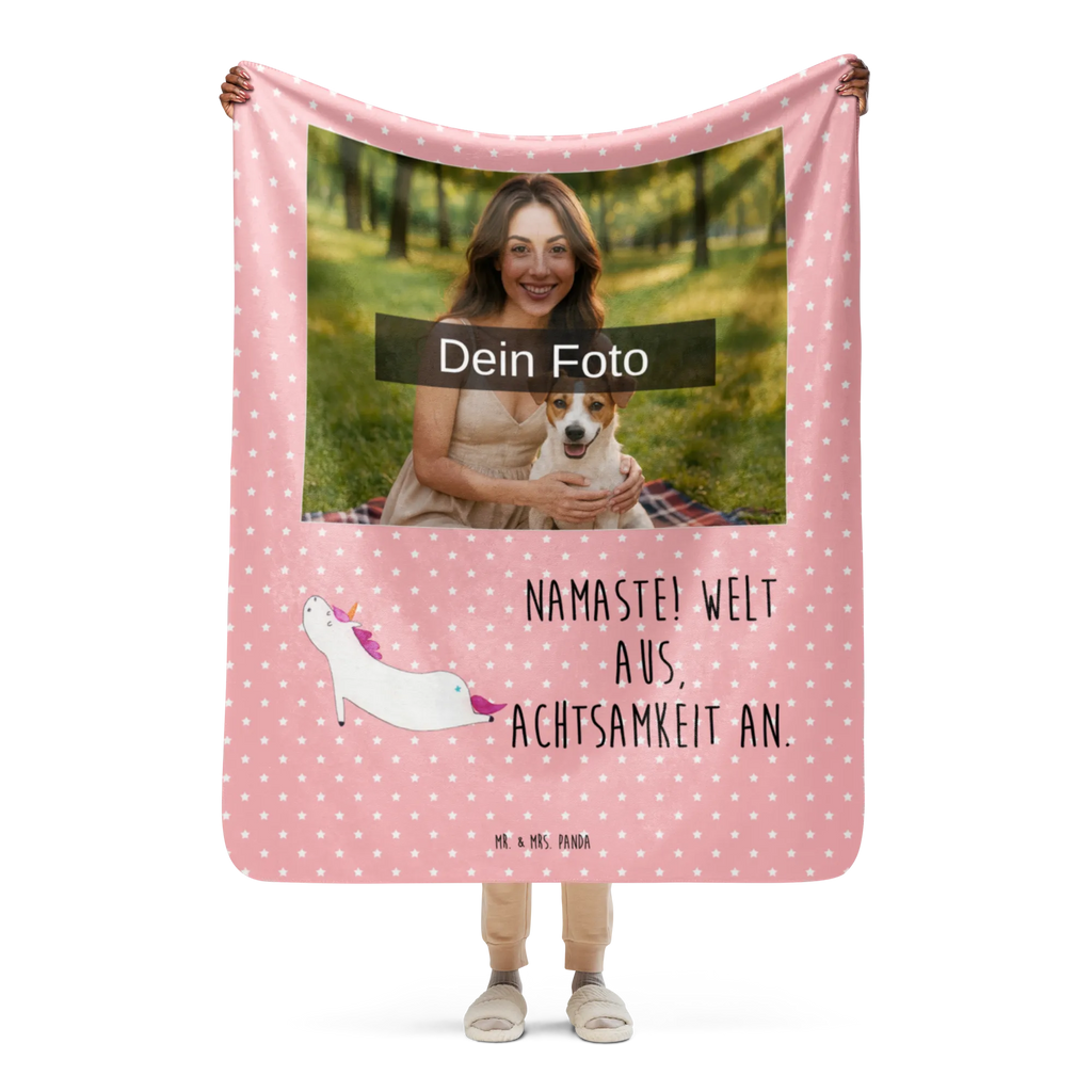 Sherpa Photo Cuddle Blanket unicorn yoga Foto Kuscheldecke, Einhorn, Einhörner, Einhorn Deko, Unicorn, süß, Sport, lustig, Achtsamkeit, Yogamatte, Joga, Yoga, Entspannung, Namaste, witzig
