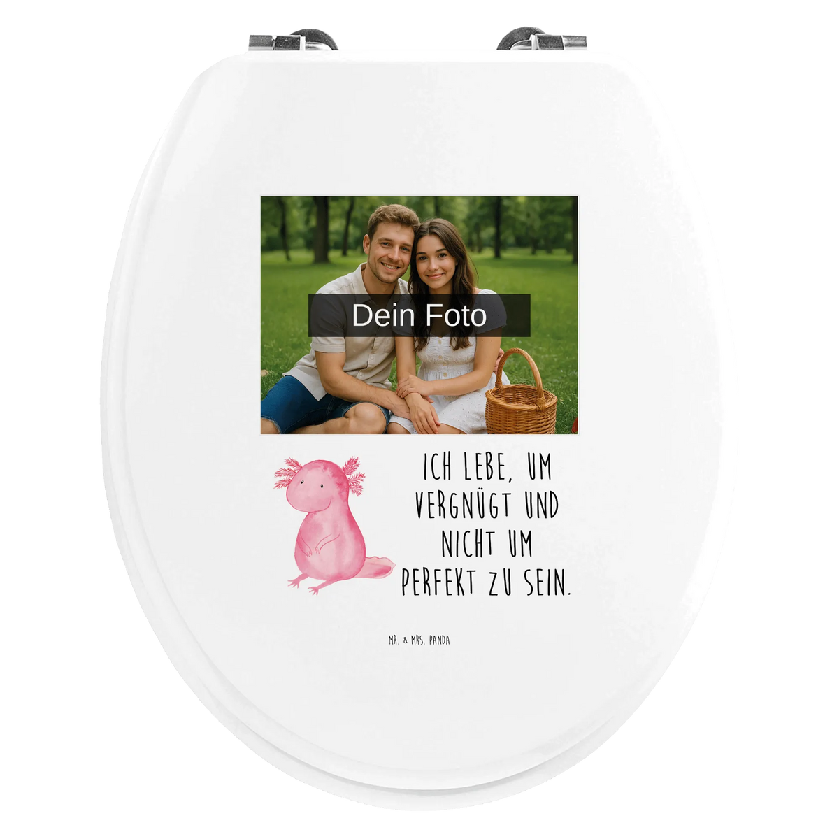 Personalized Photo Toilet Seat Motif axolotl zero Axelotl, marine animals, Mexican walking fish, salamander, lifestyle, worldly wisdom, contented, cheerful, wisdom, girlfriend