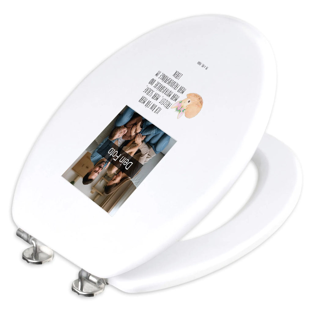 Personalisierter Foto WC Sitz Motiv Wüstenfuchs Blumen Toilettendeckel mit Namen, Personalisierte Klobrille, Personalisierter Toilettendeckel mit Foto, WC Sitz mit Namen, Personalisierter WC-Sitz, Personalisierter Klodeckel, Afrika, Wildtiere, Blumenkranz, Wüstenfuchs, Blumen, Glücklich, Wüste