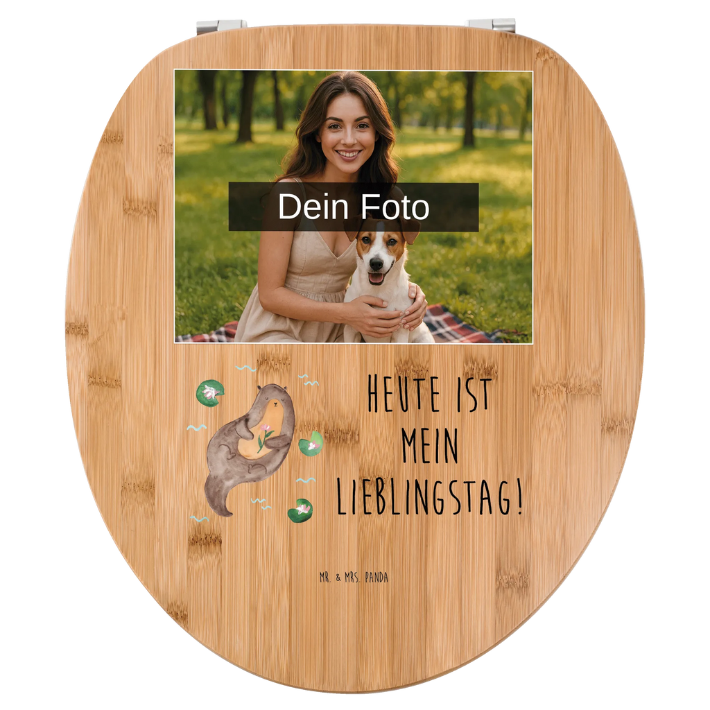 Personalisierter Foto WC Sitz Motiv Otter Seerose Toilettendeckel mit Namen, Personalisierter WC-Sitz, Personalisierte Klobrille, WC Sitz mit Namen, Personalisierter Toilettendeckel mit Foto, Personalisierter Klodeckel, Otter, Fischotter, Seeotter, Otter Seeotter See Otter