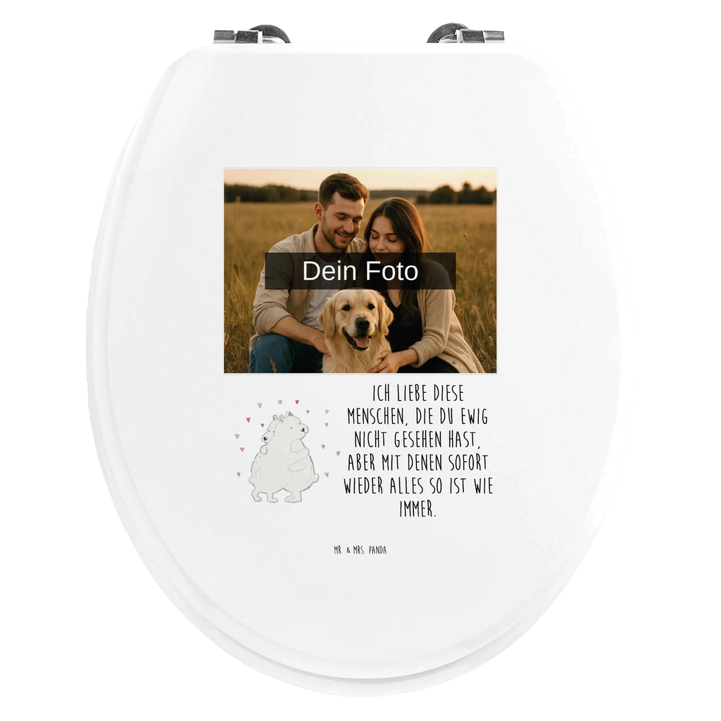 Personalisierter Foto WC Sitz Motiv Eisbär Umarmen Personalisierter WC-Sitz, WC Sitz mit Namen, Toilettendeckel mit Namen, Personalisierter Toilettendeckel mit Foto, Personalisierter Klodeckel, Personalisierte Klobrille, Tiermotive, Gute Laune, lustige Sprüche, Tiere