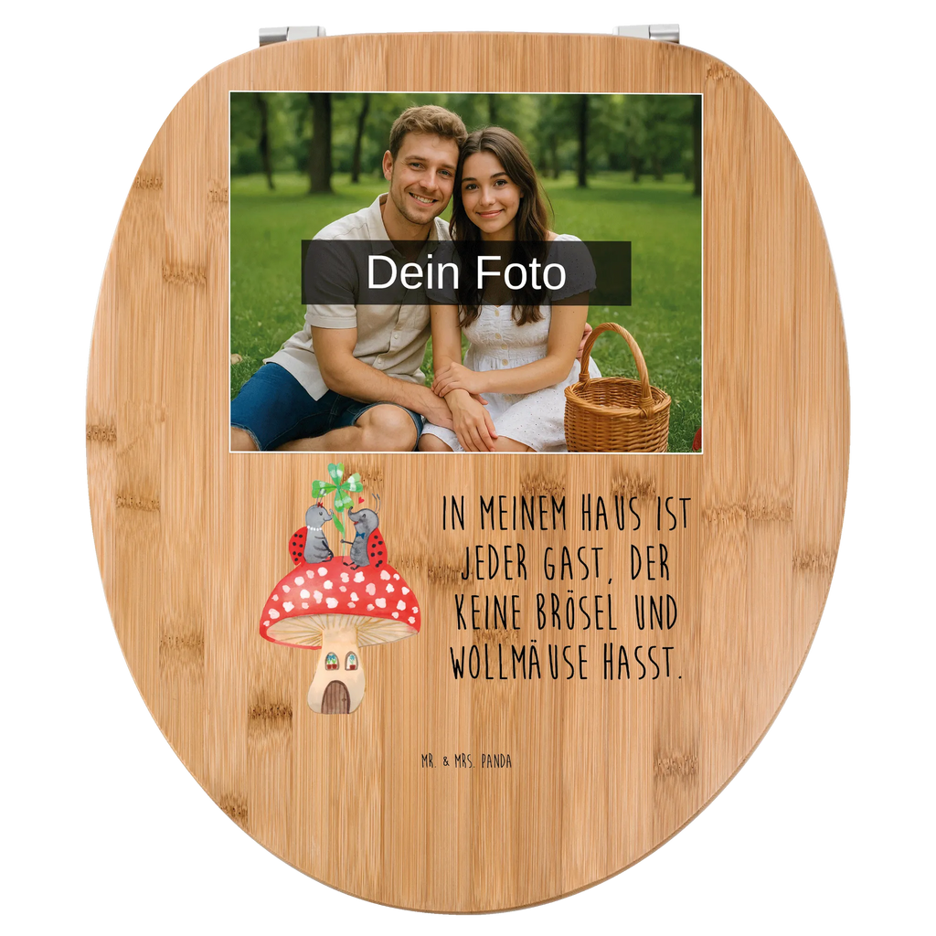 Personalisierter Foto WC Sitz Motiv Marienkäfer Fliegenpilz Toilettendeckel mit Namen, WC Sitz mit Namen, Personalisierter WC-Sitz, Personalisierter Toilettendeckel mit Foto, Personalisierter Klodeckel, Personalisierte Klobrille, Tiermotive, Gute Laune, lustige Sprüche, Tiere, Fliegenpilz, Fleigenpilzhaus, zuhause, Marienkäfer, Wohnung, Haus