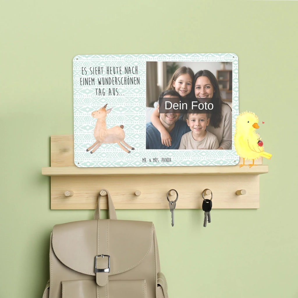 Personalized Photo Metal Sign lama Jump Llama, llama, alpaca, trendy animal, luck, new start, happy, exam, llamas, start, heartache, happy day, graduation, Lama, favourite day, good morning, girlfriend