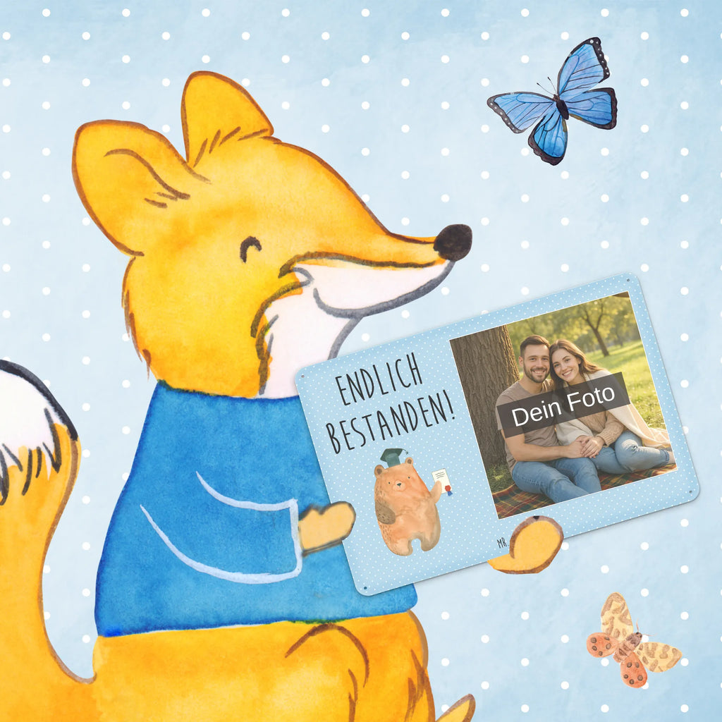 Spersonalizowany metalowy szyld ze zdjęciem Niedźwiedź Egzamin Niedźwiedź, Miś, Pluszowy miś