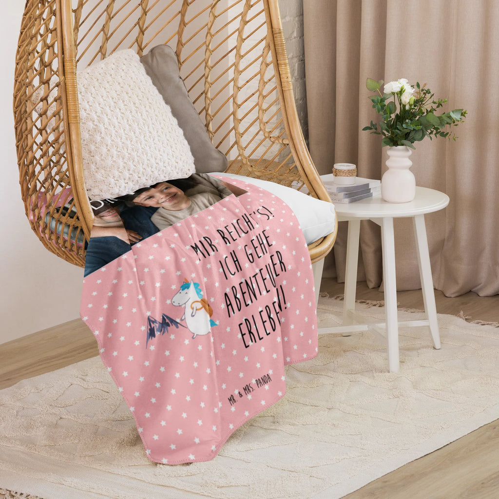 Sherpa Photo Cuddle Blanket unicorn climber Foto Kuscheldecke, Einhorn, Einhörner, Einhorn Deko, Unicorn, Urlaub, Abenteuer, Weltreise, Berge, Bergsteiger, Entdecker, Reisen, Abenteurer, Weltenbummler