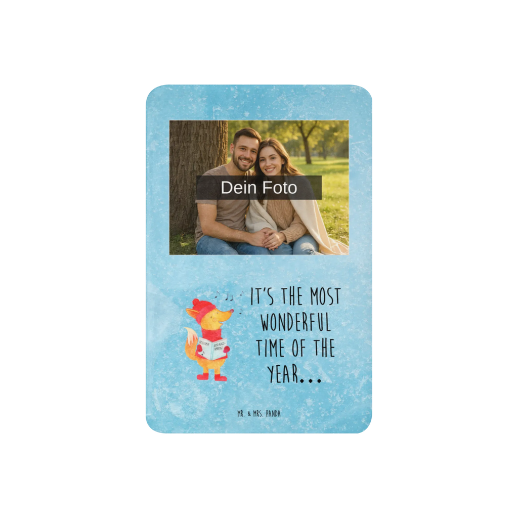 Sherpa Photo Cuddle Blanket Fox Singer Winter, Christmas, Christmas time, snow