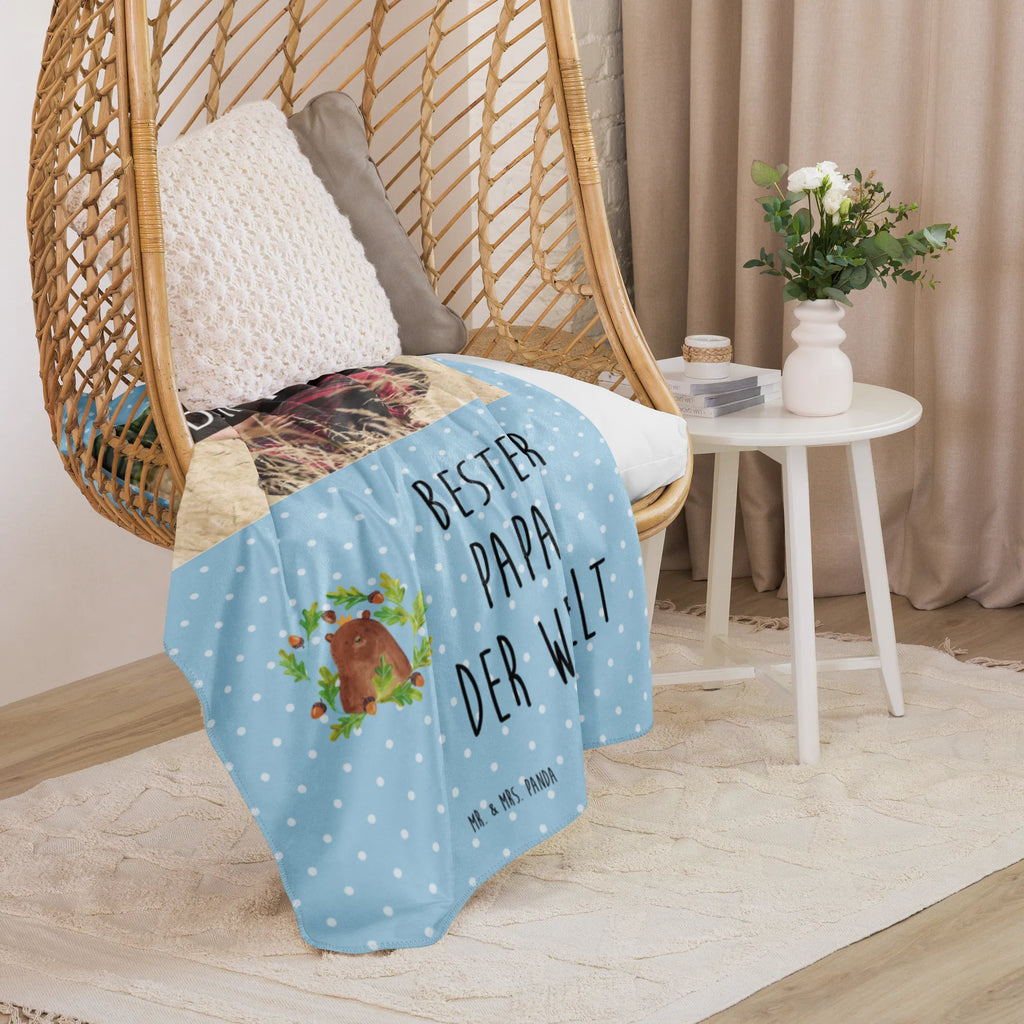 Sherpa Photo Cuddle Blanket bear king Foto Kuscheldecke, Bär, Teddy, Teddybär, weltbester Papa, Vater, Papa Bär, bester Vater, Vatertag, Papa, bester Papa, Dad, Papi, Daddy
