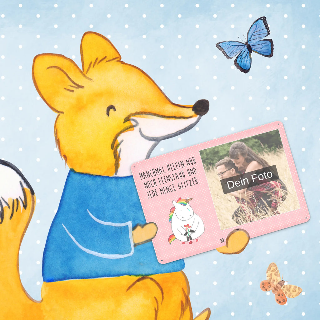 Personalized Photo Metal Sign unicorn Sad unicorn, unicorns, friends, glitter, Friendship, Unicorn, flower, love, consoling, greeting card, grief