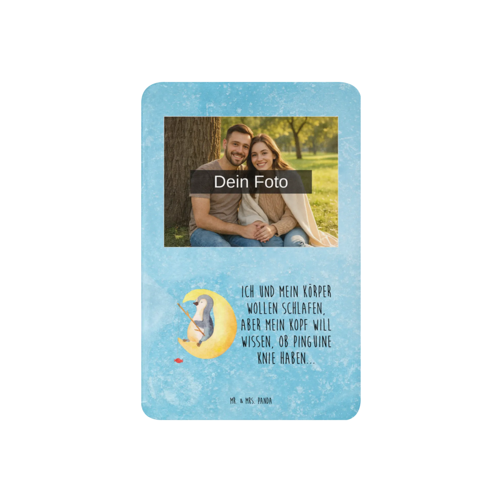 Sherpa Photo Cuddle Blanket Penguin moon Foto Kuscheldecke, Pinguin, Schlafstörungen, schlafen, Schlafzimmer, Einschlafen, Spruch, Gästezimmer, Nachtruhe, Pinguine