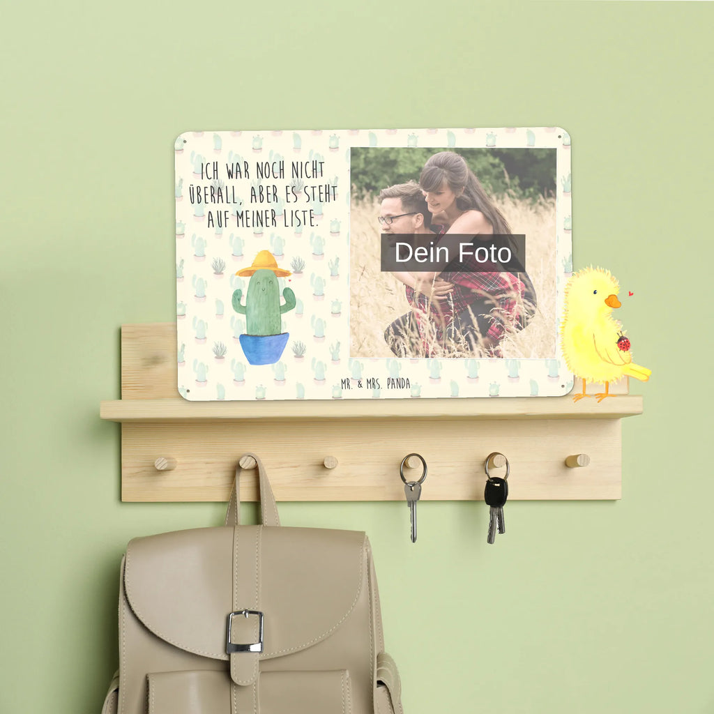 Personalized Photo Metal Sign cactus cap cactus, cactuses, plants, cactus plant, small green cactus, gift idea, city trip, world trip, motivation, globetrotter, slogan, cactus love, travel diary, travel