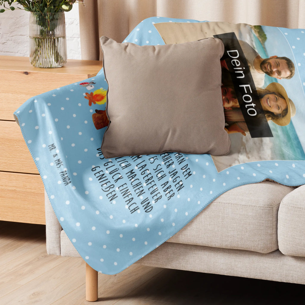 Sherpa Photo Cuddle Blanket Bear & Ladybird campfire bear, teddy, teddy bear, cuddly toy, Campfire