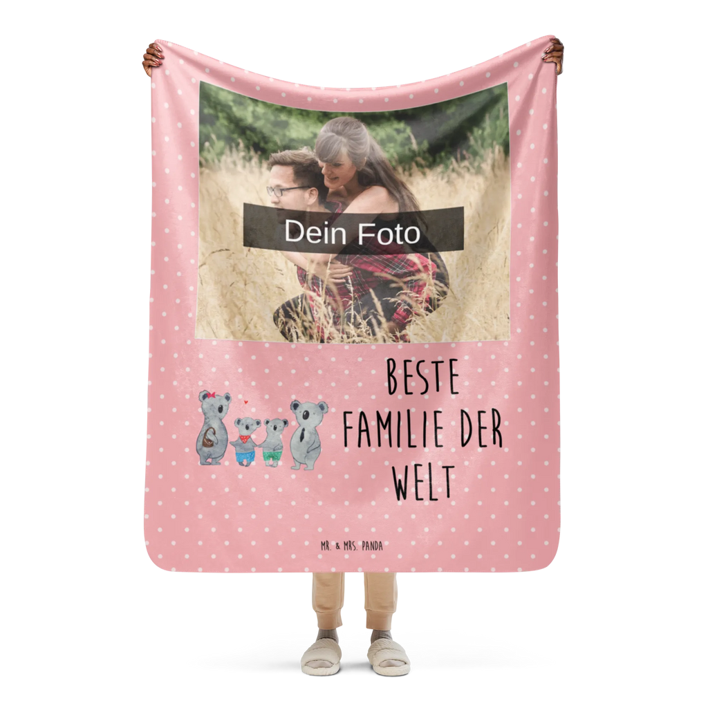 Sherpa Photo Cuddle Blanket Koala family with two kids Foto Kuscheldecke, Familie, Vatertag, Muttertag, Bruder, Schwester, Mama, Papa, Oma, Opa, Koala, Familienleben, beste Familie, Koalafamilie, Lieblingsfamilie, Familienzeit, Koalabär