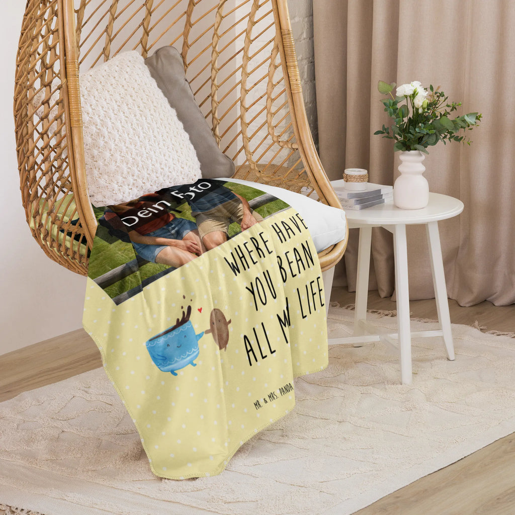 Sherpa Photo Cuddle Blanket Coffee Bean small animals, cute, funny, cute animal motives, hand drawn, small world, funny sayings, good mood, happy, gifts, gift ideas, special gifts, animal lover, card, pleasure, Coffee, satisfaction, happiness, coffee bean