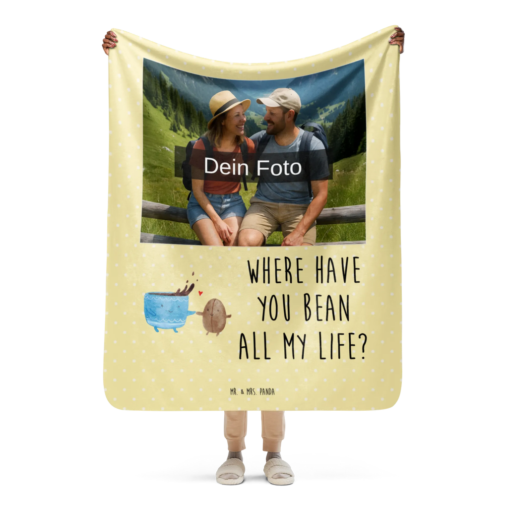 Sherpa Photo Cuddle Blanket Coffee Bean small animals, cute, funny, cute animal motives, hand drawn, small world, funny sayings, good mood, happy, gifts, gift ideas, special gifts, animal lover, card, pleasure, Coffee, satisfaction, happiness, coffee bean