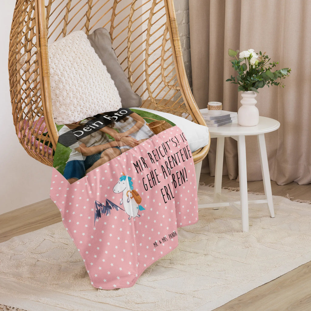 Sherpa Photo Cuddle Blanket unicorn climber Foto Kuscheldecke, Einhorn, Einhörner, Einhorn Deko, Unicorn, Urlaub, Abenteuer, Weltreise, Berge, Bergsteiger, Entdecker, Reisen, Abenteurer, Weltenbummler