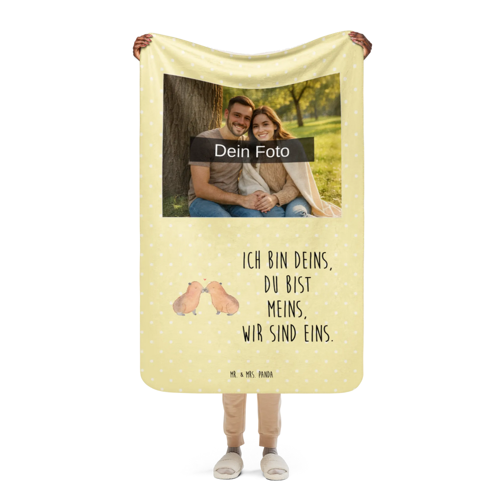 Sherpa Photo Cuddle Blanket Capybara love small animals, cute, funny, cute animal motives, hand drawn, small world, funny sayings, good mood, happy, gifts, gift ideas, special gifts, animal lover, card