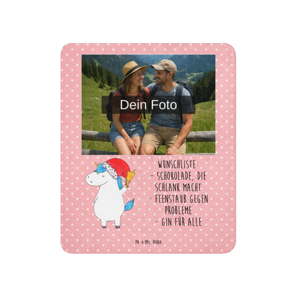 Sherpa Photo Cuddle Blanket unicorn Santa Claus Foto Kuscheldecke, Einhorn, Einhörner, Einhorn Deko, Unicorn, Schoki, Nikolaus, Wunschzettel, Gin, Weihnachten, Weihnachtsmann, Wunschliste, Feenstaub, Schokolade