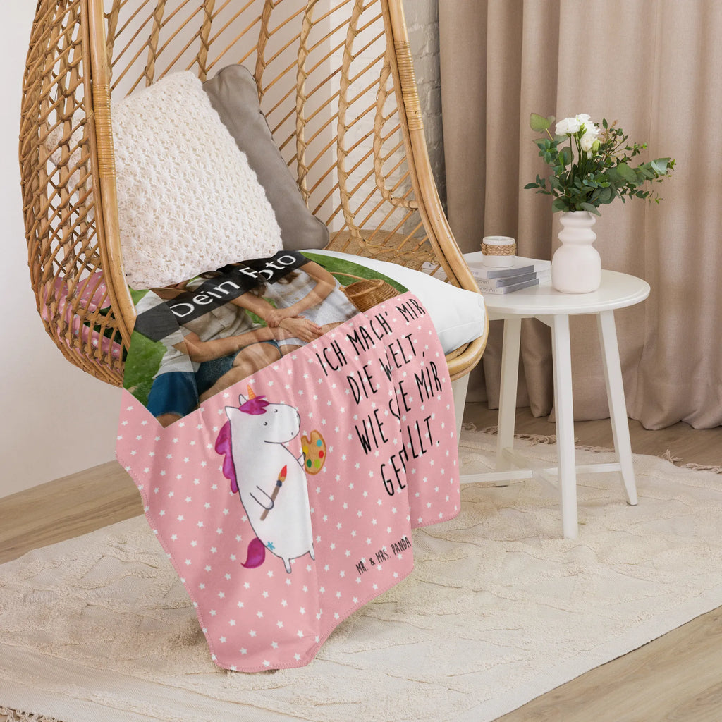 Sherpa Photo Cuddle Blanket unicorn Artist Foto Kuscheldecke, Einhorn, Einhörner, Einhorn Deko, Unicorn, Zeichnen, Malen, Pinsel, Stift, Artist, Künstler, Maler, Geschenk, Welt, Farbe, Englisch