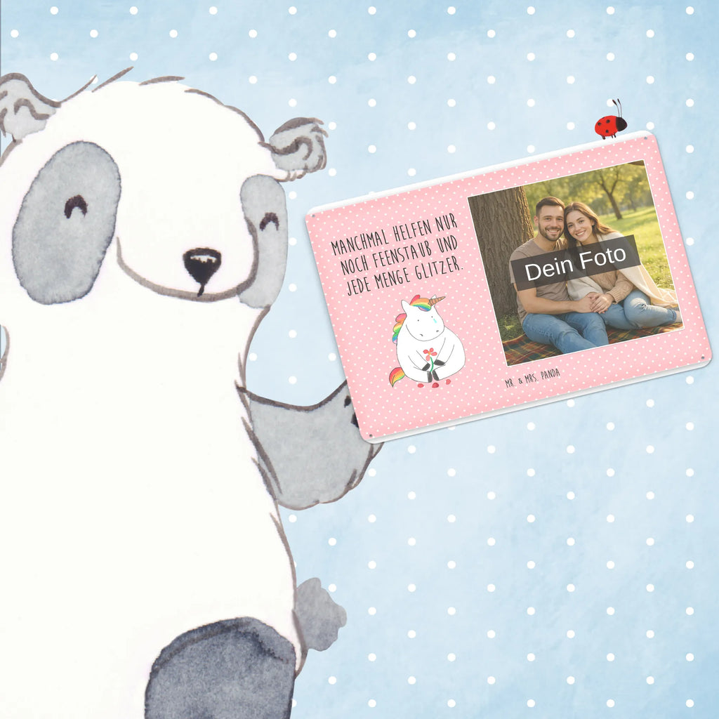 Personalized Photo Metal Sign unicorn Sad unicorn, unicorns, friends, glitter, Friendship, Unicorn, flower, love, consoling, greeting card, grief