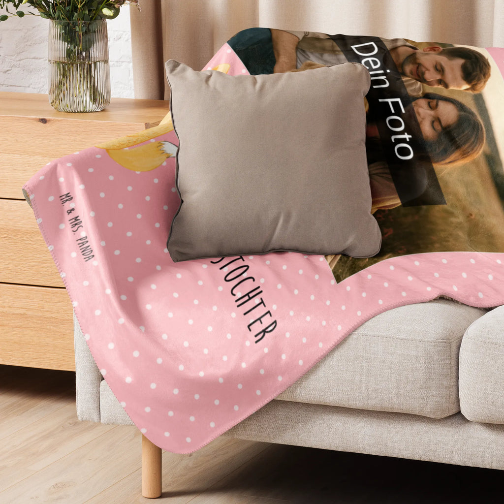 Sherpa Photo Cuddle Blanket Fox mummy Foto Kuscheldecke, Familie, Vatertag, Muttertag, Bruder, Schwester, Mama, Papa, Oma, Opa, Beste Tochter, Lieblingstochter, Mutter, Geschenk, Tochter