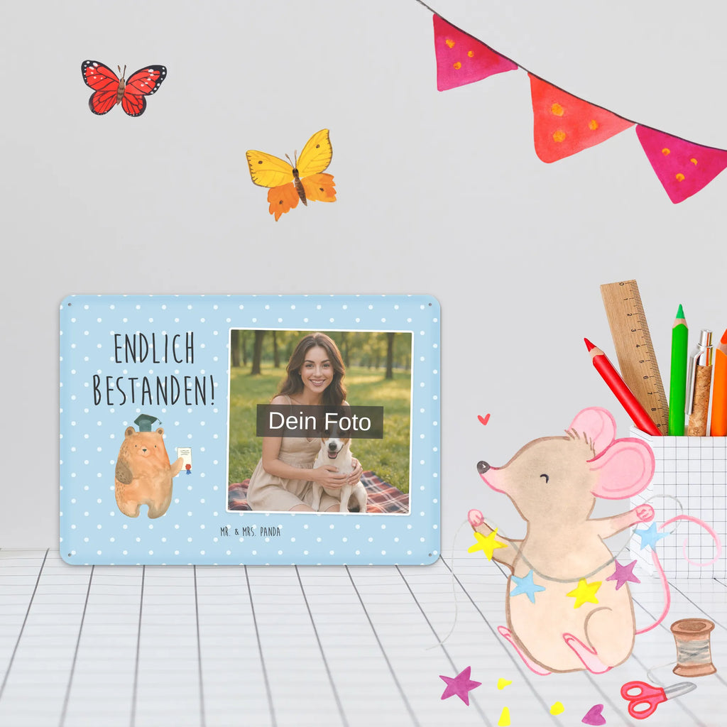 Spersonalizowany metalowy szyld ze zdjęciem Niedźwiedź Egzamin Niedźwiedź, Miś, Pluszowy miś